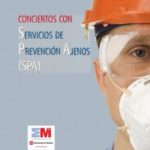 Tríptico informativo sobre el concierto con los Servicios de Prevención ajenos editado por el Instituto Regional de Seguridad y Salud en el Trabajo de la Comunidad de Madrid.